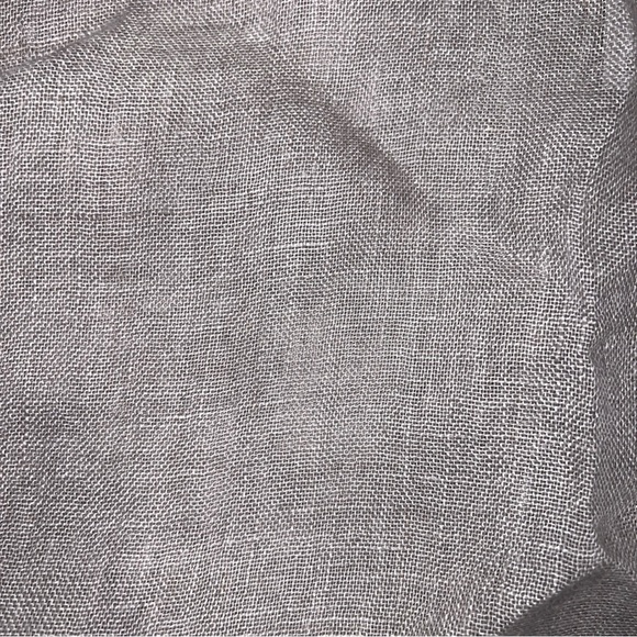 EILEEN FISHER XS Organic Linen Round Neck Short Sleeve Cropped Boxy Poncho Beige - Picture 3 of 10